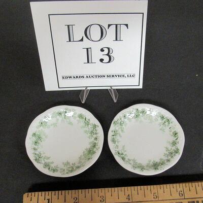 2 Antique Alfred Meakin Ltd England Semi Porcelain Butter Pats