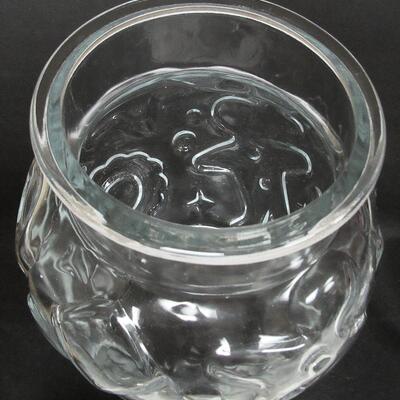 Vintage Glass Cookie Jar, Hazel Atlas, Gingerbread Man Cookie Cutter Theme