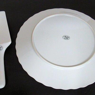 Floral Cake Plate and Server, Andrea by Sadek, Vinyard Pattern, Retired