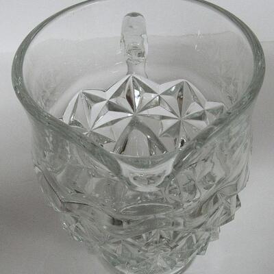 Vintage Pressed Glass Tray and Small Pitcher