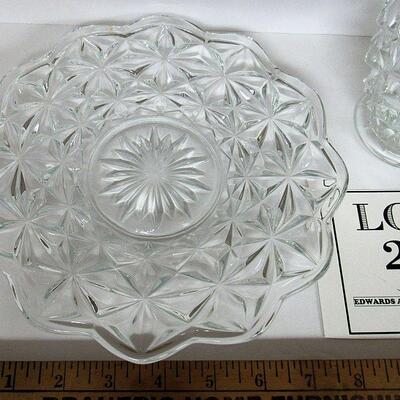 Vintage Pressed Glass Tray and Small Pitcher