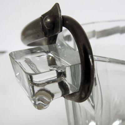 Older Glass Ice Bucket, Marked Italy on Bottom