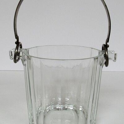 Older Glass Ice Bucket, Marked Italy on Bottom