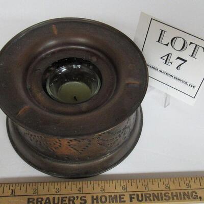 Pfaltzgraff Village Copper Warmer With Votive Candle