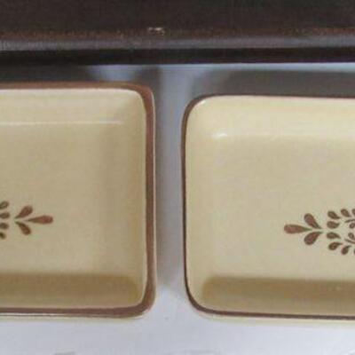 Pfaltzgraff Village Serving Tray With Inserts On Wood