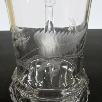 Antique Glass Pitcher and Decanter, Read Description