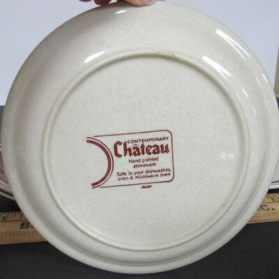 Lot of 4 Chateau Contemporary 7 1/2" Plates, 1 Blue, 3 Brown