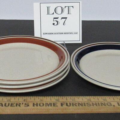 Lot of 4 Chateau Contemporary 7 1/2" Plates, 1 Blue, 3 Brown