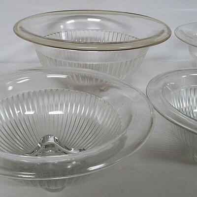 Set of 4 Clear Federal Glass Mixing Bowls
