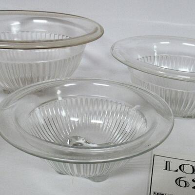 Set of 4 Clear Federal Glass Mixing Bowls