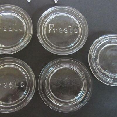 3 Vintage Glass Canning Jar Lids