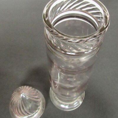 Vintage Tall Apocathary Jar Fancy Glass Cover