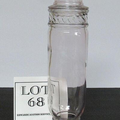 Vintage Tall Apocathary Jar Fancy Glass Cover