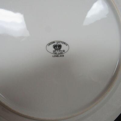 4 Love Lace Dinner Plates, Crown Victoria Fine China, Japan
