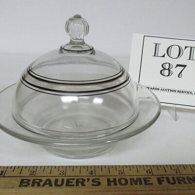 Antique Glass Butter or Cheese Dish