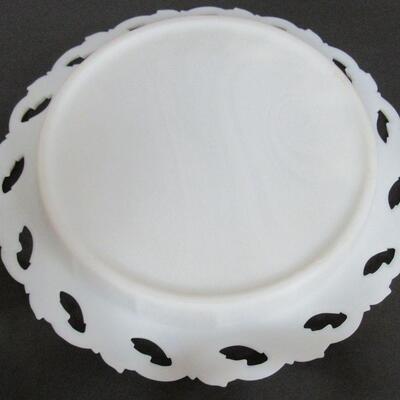 Vintage Imperial Glass Plate With Candle Holders Inset