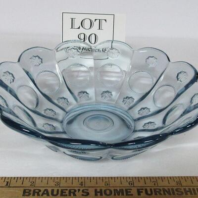 Large Fenton Light Blue Bowl, Marked