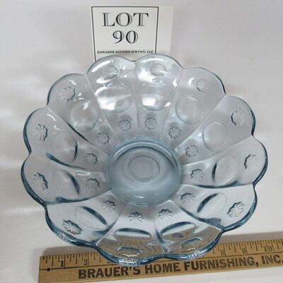Large Fenton Light Blue Bowl, Marked