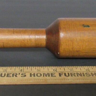 Antique Primitive Wood Masher, 11" Tall, Heavy