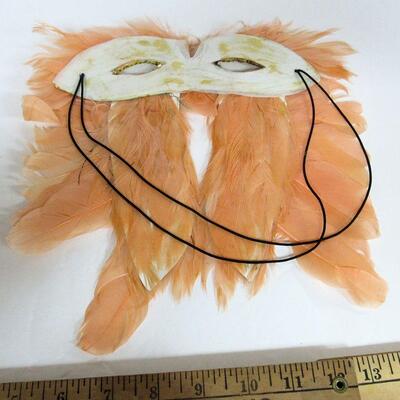 Vintage Halloween Lot: Luhrs JOL, Paper Plate, Napkin, Feather Mask