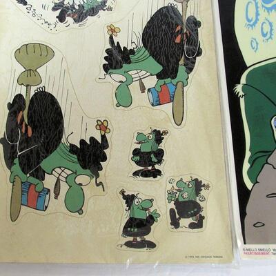 1975 Broomhilda Sport Sticks, Glow in the Dark Monster Window Peekers, Unused
