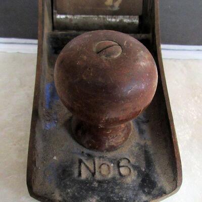 17" Large Heavy Antique Iron and Wood Plane #6