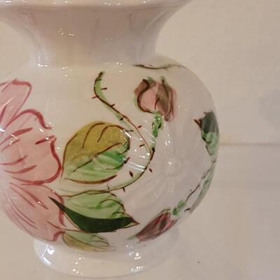 Lot 143: (2) Blue Ridge Handpainted Pottery Pitcher & Vase