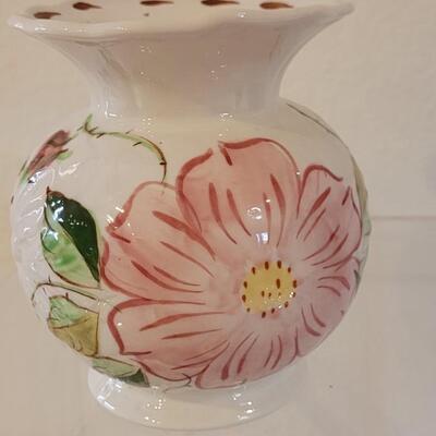 Lot 143: (2) Blue Ridge Handpainted Pottery Pitcher & Vase