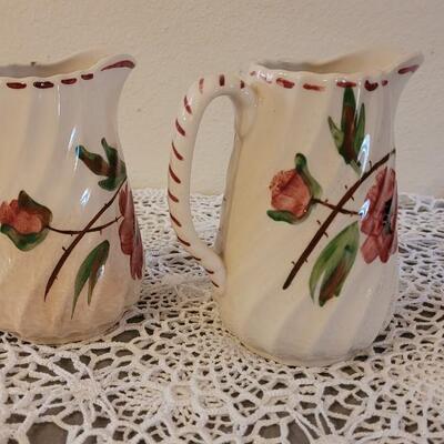 Lot 158: (2) Blue Ridge Handpainted Pottery Pitchers