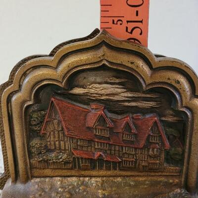 Lot 159: Antique Heavy Brass Shakespeare's House Bookends