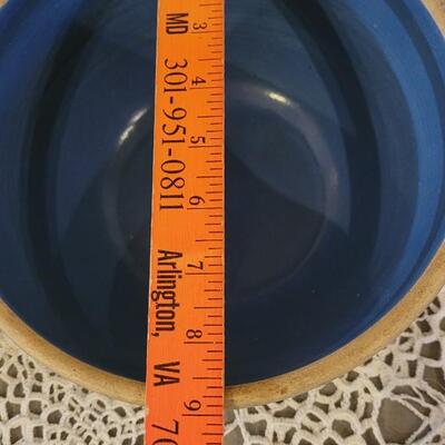 Lot 166: (2) Antique Blue Stoneware Bowls with Design