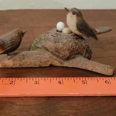 Lot 174: Handcarved Wood Birds Sculpture