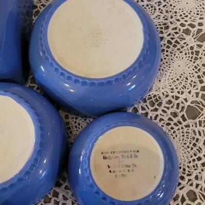 Lot 178: Vintage Hall China Blue Dishes
