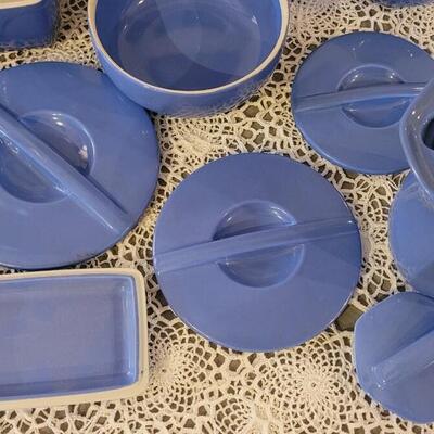 Lot 178: Vintage Hall China Blue Dishes