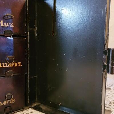 Lot 182: Antique Victorian Traveling Tin Spice Box Set
