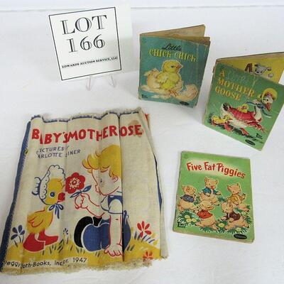 1947 Cloth Book Baby's Mother Goose, 3 Tiny Tales Books Read Description