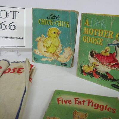 1947 Cloth Book Baby's Mother Goose, 3 Tiny Tales Books Read Description