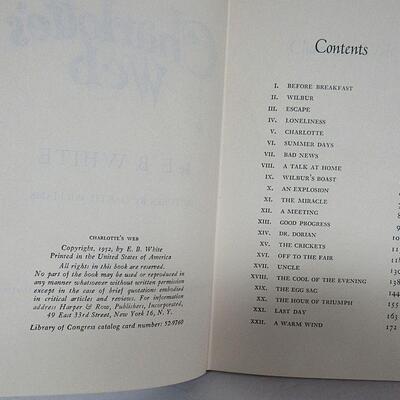 1952 Charlotte's Web Hard Cover Book With Dust Jacket