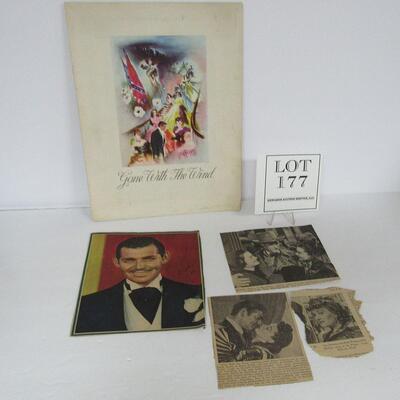 Lot of Gone With The Wind Ephemera, 2/8/40 Movie Program, Scraps