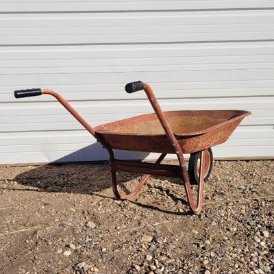 Lot 190: Vintage Metal Wheelbarrow Farm Garden