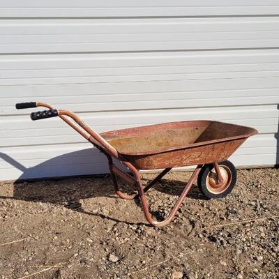 Lot 190: Vintage Metal Wheelbarrow Farm Garden
