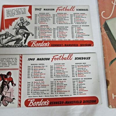 Madison Football Schedules, 1947 & 1949, and Pasadena Tournament of Roses Roses on Parade Program 1965