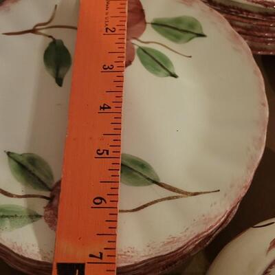 Lot 202: Blue Ridge Pottery Handpainted Crab Apple Large Dish Set