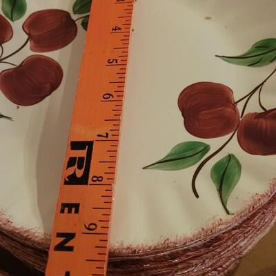 Lot 202: Blue Ridge Pottery Handpainted Crab Apple Large Dish Set