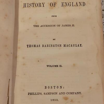 Lot 219: Antique History of England Vol. 1 & 2 (1853) Vol. 3 & 4 (1856) by MACAULAY