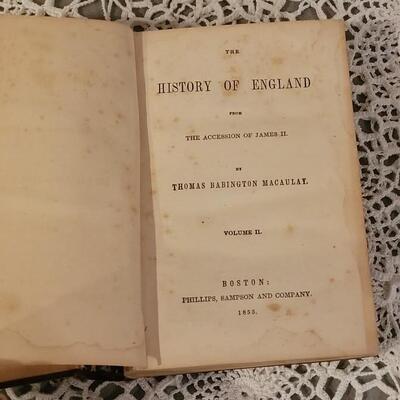 Lot 219: Antique History of England Vol. 1 & 2 (1853) Vol. 3 & 4 (1856) by MACAULAY