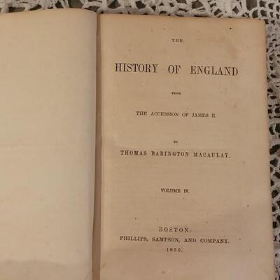 Lot 219: Antique History of England Vol. 1 & 2 (1853) Vol. 3 & 4 (1856) by MACAULAY