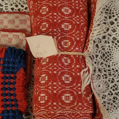Lot 227: Vintage Tablecloth, Placemats, & Hot Pads (new & vintage)