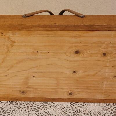 Lot 230: Vintage 22" Wood Box with Metal Handles