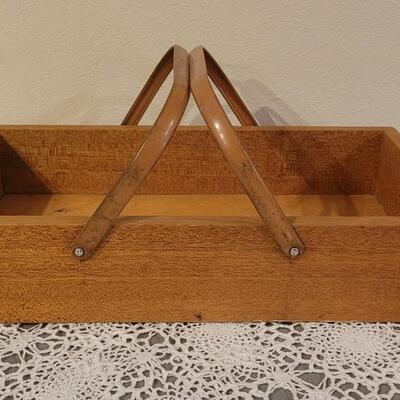 Lot 230: Vintage 22" Wood Box with Metal Handles